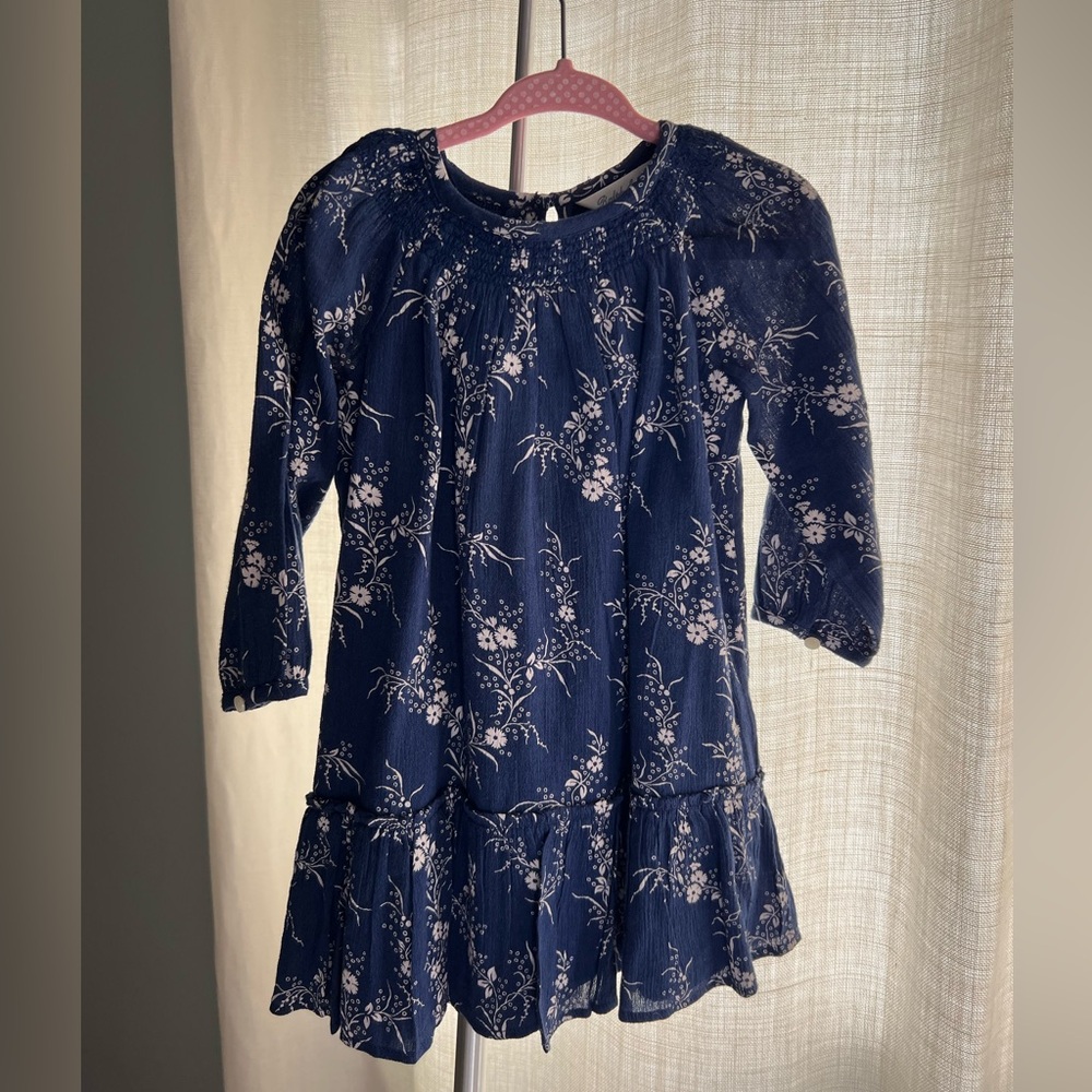 Ralph Lauren Girls navy floral dress and bloomer set.